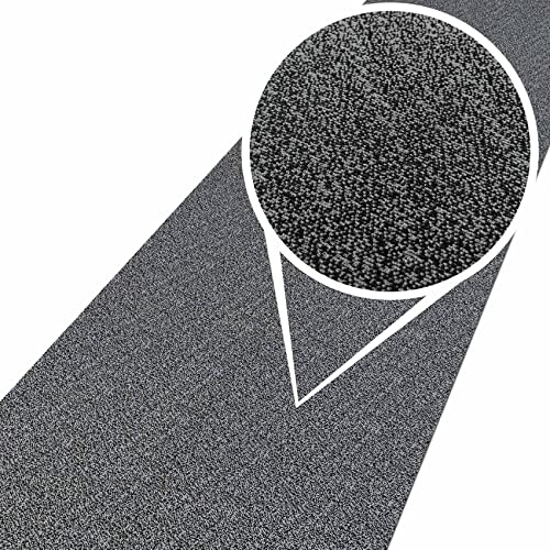 ANRO Teppich Teppichläufer Flur Schlafzimmer Küche Wohnzimmer Küchenläufer Küchenteppich rutschfest Meterware Tamara Grau 240x67cm