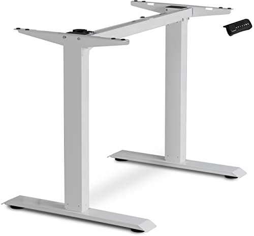 ESMART ETX-121G elektrisches Steh-Sitz-Schreibtischgestell | Grau, Höhe 71–121 cm, 3 Speicherplätze, Aktivitätserinnerung, Soft-Start/-Stopp, für eigene Tischplatte