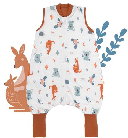 schlummersack Baby Schlafsack mit Füßen Sommer 1 Tog 70 cm dünn Känguru | Schlafsack mit Beinen und verlängerten Bündchen für eine Körpergröße von 70-80cm | Schlafsack Baby Sommer Frühling