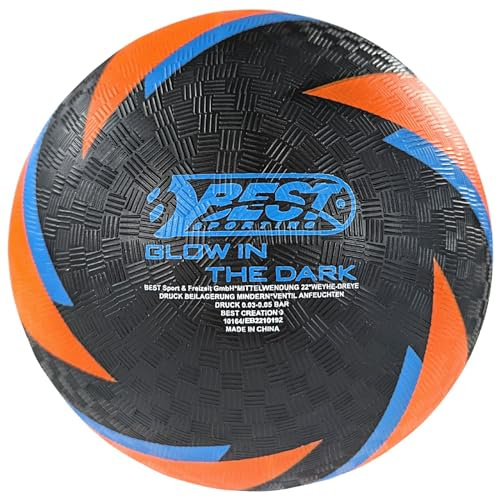 BEST SPORTING 10164 - Pallone da calcio a piedi nudi arancione/blu con effetto fosforescente, pallone da calcio a piedi nudi leggero, misura 5, softball di alta qualità