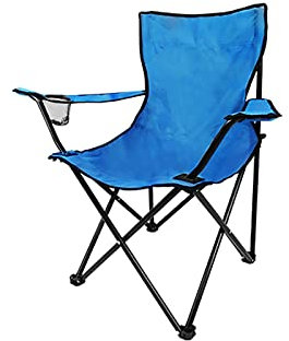 ACiyD Klappbare Campingstühle aus Stahl, tragbarer Camping- und Sportstuhl, robust, für Erwachsene, 150 kg, für den Außenbereich, Blau