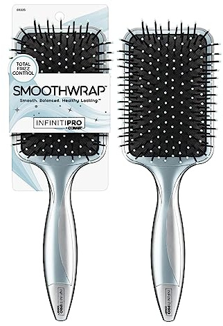 InfinitiPro by Conair - Hair Brush - Detangling Brush - Hair Brush For Thick Hair - Hairbrush Reduces Frizz and Adds Volume - Smoothwrap Series