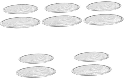OQHAIR 10 Pezzi Rete per Pizza Schermo per Cottura Pizza teglia per Pizza Tonda teglia per Pizza in Acciaio teglie per arrosti per forni vassoi per Utensili teglie antiaderenti Piatto per