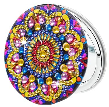 Diamond Painting spiegel Diamond Painting Taschenspiegel Personalisiert Reisespiegel Art Craft Kit Erwachsene Kinder Basteln Mädchen 6 7 8 9 10 11 12 Jahre Diamant Malerei Mädchen Geschenke Mandala