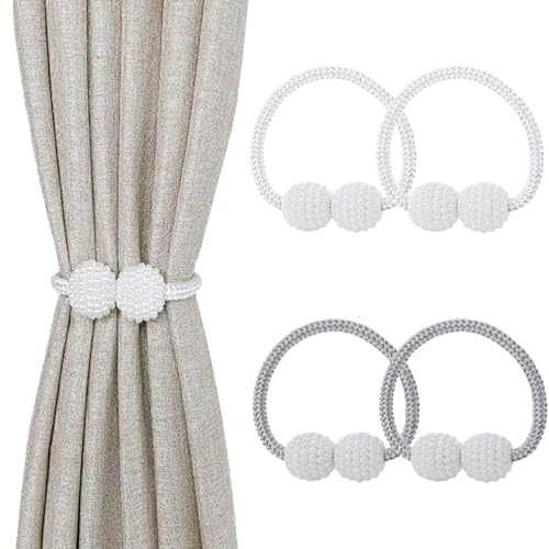 LIANRISES 4 Stück Raffhalter für Vorhänge Gardinen Raffhalter Vorhang Halter Magnete für Vorhänge Gardinenhalter Vorhang Raffhalter Raffhalter für Gardinen