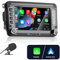 Apple Carplay Autoradio für VW Golf 5 6 Polo T5 Tiguan Skoda Passat Jetta Caddy B6 B7 Touran Android Auto, 7 Zoll Touchscreen Radio mit Bluetooth/FM/AM/USB/RDS/Fahrzeugbild rückwärts