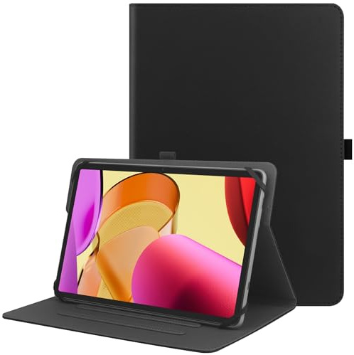 HGWALP Universelle 9, 9,7, 10,1, 10,2, 10,5, 10,9, 11 Zoll Tablet-Hülle, Schutzhülle und Stand-Folio für 9–11 Zoll Tablets, Tablet-Hülle mit Stifthalter für iPad, Samsung, andere Tablets – Schwarz