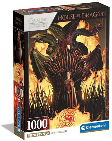 Clementoni House Of The Dragon Puzzle - Puzzle 1000 Teile Erwachsene - Puzzle Erwachsene in 70 x 50 cm - Game of Thrones Puzzle von Clementoni 39904