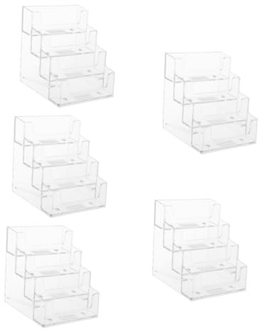 TEHAUX 5stücke Transparente Visitenkartenbox Für Schreibtisch Mehrlagiger Kartenhalter Aus Robustem Material Für Stilvolle Büroorganisation Für Visitenkarten Und Namenskarten