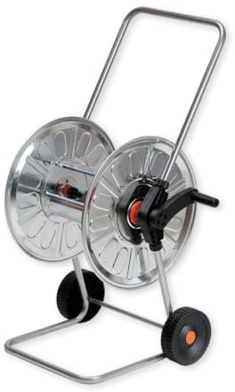 Briconess.com Carrello avvolgitubo da Giardino in Acciaio per Tubi da 80 mt