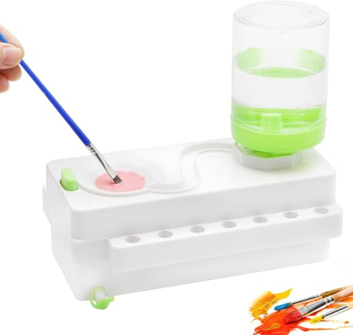 Limpiador de cepillos, Limpiador de Pinceles 4 en 1 Mejorada, Cepillo limpiador de cepillos, enjuague circulatorio de agua para Pinturas a Base de Agua, Cepillo de Maquillaje, Cepillo para Acrílico