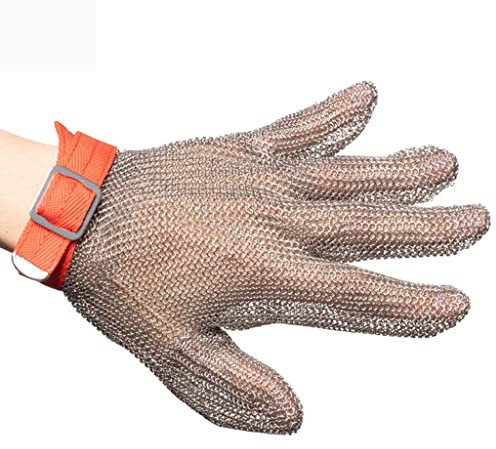 WQZStar Anti Cutting Gloves Metal anti cutting gloves, Chain mail gloves for woodworking safety, Universal left and right hand (Size : 1PCS/S) (1PCS/XL)