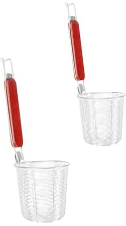 Amosfun Juego De 2 Cucharas Coladoras De Fideos Colador De Acero Inoxidable Con Cuchara De Malla Para El Hogar Y El Restaurante