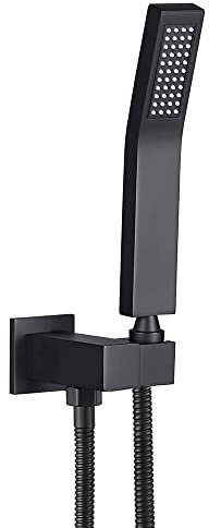 Alcachofa de ducha de mano cuadrada de alta presión con codo de suministro ajustable, soporte para conector de pared, manguera de ducha, cabezal de ducha de mano combinado para sistema de ducha,