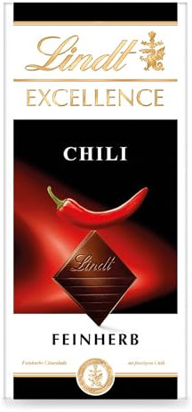 Lindt Schokolade | EXCELLENCE Tafel Chili | 100g | Feinherbe Schokolade mit feurigem Chili | Schokoladen-Tafel