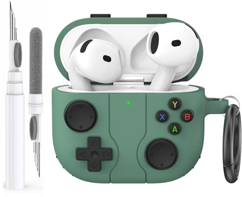 AhaStyle AirPods 4 Custodia Cover con Kit Pulizia Retro Handheld Game Console Design per AirPods 4a Generazione Custodia Morbida Pelle Protettiva in Silicone per Apple AirPods4 2024 Custodia Ricarica