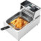 Freidora eléctrica de 6 litros, freidora de aceite con cesta y tapa, tecnología Cool Zone, freidora de cocina, control de temperatura 60 ℃ - 200 ℃, fácil de limpiar, color plateado