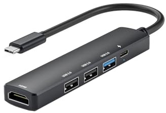 5 in 1 USB C Hub with 4K HDMI, PD 100W Fast Charging Type C Adapter, Multi-Port USB C Converter Compatible with Windows, MacOS, Linux sysytem; Support MacBook Air/Pro/ M1/ M2, Chromebook, XPS