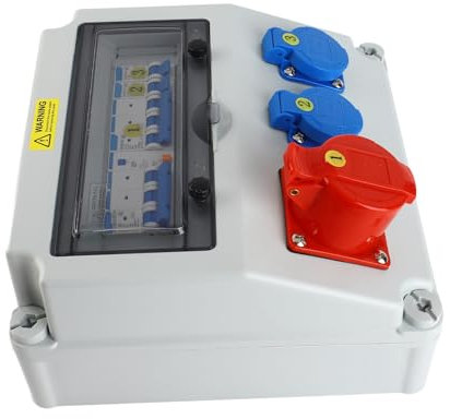 SCASSA Industriale, Scatola di Presa Industriale con Interruttore di Circuito C16 2 Nucleo 220-250V 16A 5 380-415V 16A Impermeabile, Board Elettrica di Distribuzione Elettrica