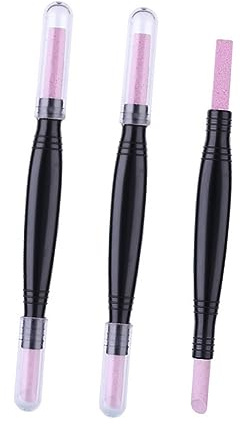 Happyyami Lima de Uñas para Mujeres Punta Doble Multifuncional, Exfoliante y Pulidora, Material Plástico Pp, Adecuado para Manicura y Cuidado Profesional