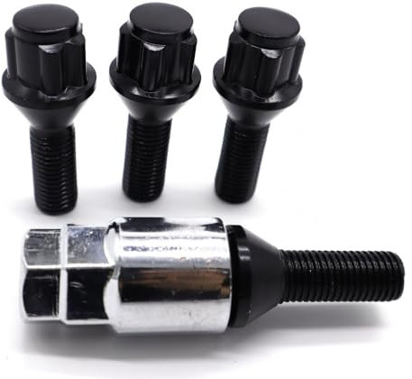 BASPHHH car wheel nut Compatible with VW for Caddy 2004-2023 Car Alloy Wheel Locking Bolts Nuts Lugs M12 x 1.5