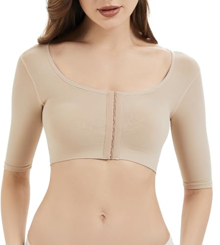KSKshape Formador de Brazo para Mujer después de la Cirugía con Mangas de Compresión Faja Moldeadora para Mujer, Corrector de Postura,Beige,S