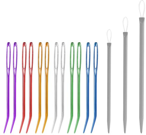 lasuroa 15pcs Tapestry Needle Set, Yarn Darning Blunt Tip & Large Eye Knitting Needles for Knitting Crochet Weaving Sewing Wool Yarn and Crafting Projects