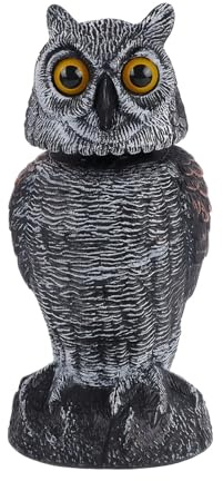 Eule Vogel - Falkenfigur Gartenskulptur für Hof Wetterfest | Realistisches Display mit drehbarem Kopf | Dekofigur Sammlerstück für den Außenbereich, Lösung von
