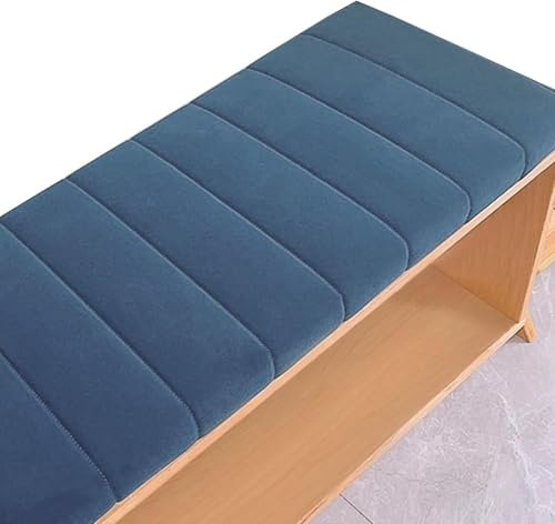 Cojín Banco Jardín Impermeable 120x40/100x50/80x40 - Antideslizante 4cm Grosor Interior/Exterior Con Funda Extraíble Lavable Para Terraza, Columpio & Ventana Salediza(Dunkelblau,120x40cm/47x16in)