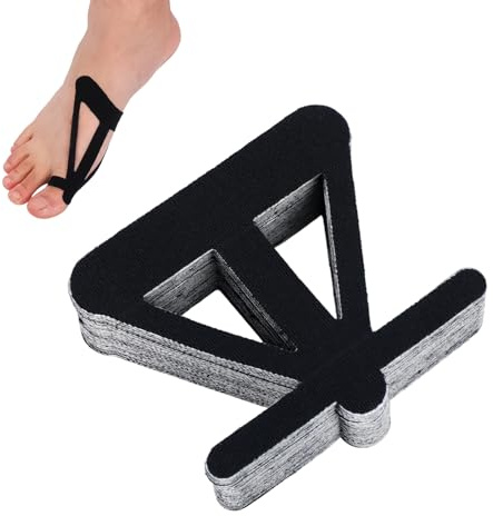 40pzs Cinta Kinesiológica para Dedo Pie, Precortada Tiras Soporte Dedo Gordo Transpirable & Impermeable Cinta Deportiva Adhesivo Elástico Atlético para Pies Soporte Muscular (Negro)