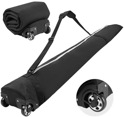AzReference Padded Ski Bag with Wheels, Roller Ski Bag, Snow Ski Bags for Air Travel, Store & Transport Double Skis up to 200cm