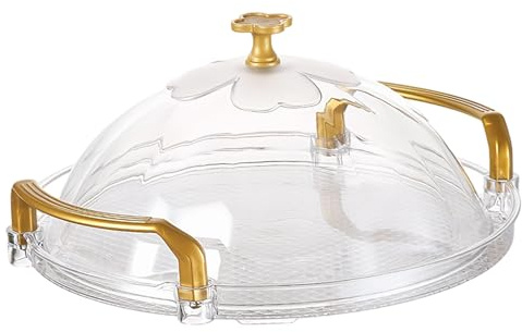Plato para Tartas con cúpula, Soporte para Tartas de 10.0 in con Tapa, Bandeja de plástico para Servir con Tapa, irrompible, exhibición, Fiesta, Entretenimiento