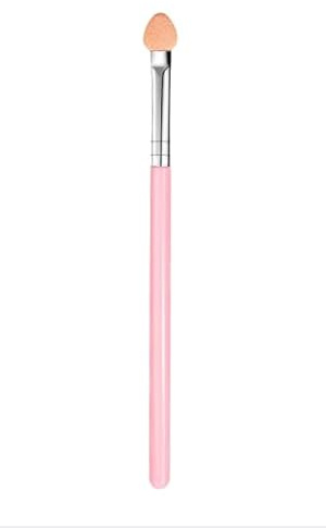 Lot de 12 applicateurs de fard à paupières avec tête éponge, manche rose et manchon argenté, ensemble de pinceaux à paupières réutilisables pour un maquillage précis des yeux