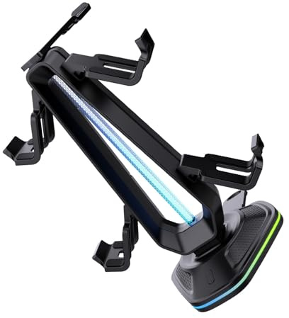 Gaming Accessory Charging Station with 9 Light Modes Headphone Holder Organiser for Various Platforms Black Game Controller Charging Dock Headphone Stand Gampad Desktop Led Secure Display Rack