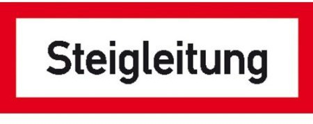 Indigos UG Aufkleber Hinweisschild Brandschutz Steigleitung - 29,7x10,5 cm - selbstklebender Sicherheits Aufkleber für Tür oder Wand - Warnschild für Gebäude, Hotel, Büro, Firma, Haus, Praxis