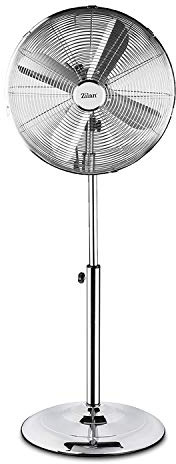 Zilan, 40,6 cm (16 Zoll) Ventilator mit Metallfüßen, 3 Geschwindigkeitseinstellungen, 4 Aluminiumschaufeln, langlebiger runder Fuß, Sicherheitsgitter, 50 Watt