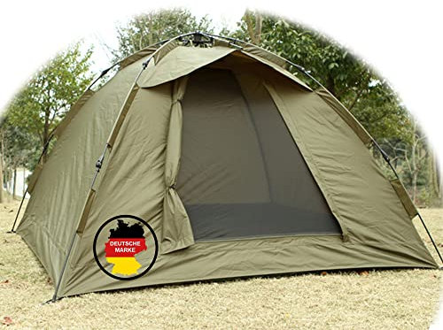Q-Tac Ruck Zuck Bivvy Angelzelt, 3 Mann Karpfenzelt [mit herausnehmbarer Bodenplane] Angel Zelt 300 cm x 300 cm x 160 cm, Wassersäule 4000 mm