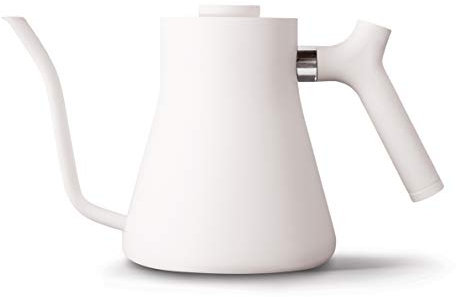 Fellow Stagg Stovetop Pour-Over Coffee and Tea Kettle - Gooseneck Teapot with Precision Pour Spout, Built-in Thermometer, Matte White, 1 Litre