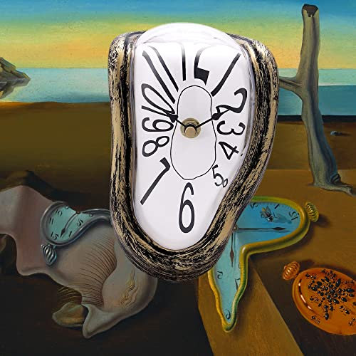 Lafocuse Forever Salvador Dali, Molle-Dali-Uhr, dekorativ, kreativ, Surrealismus, leise, Quarz, mit arabischen Zahlen, Schreibtischuhr, Regal, Tisch, Braun