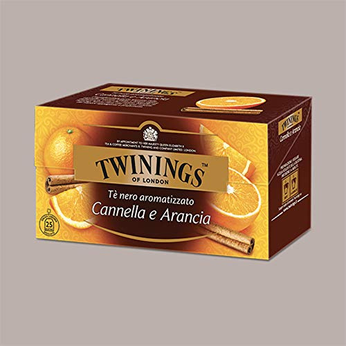 Lucgel Tè Nero Fruttato e Aromatizzato alla Cannella e Arancia Twinings, 25 filtri