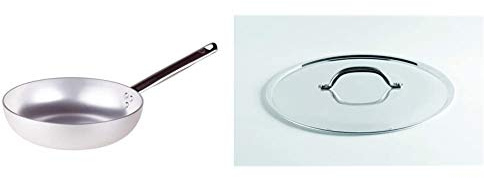 Pentole Agnelli ALMA111B32 Padella Alta per Saltare, Manico Tubolare, Alluminio Professionale, 32 cm & Pcmx02932 Coperchio Con Ponticello In Acciaio, Alluminio Lucido, 32 Cm.