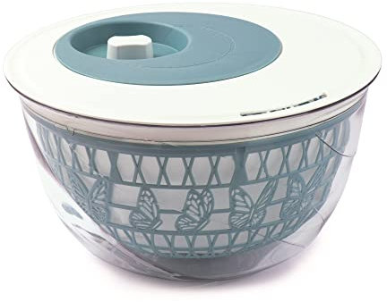Snips , Centrifuga Scola Insalata, Madame Butterfly,4 LT, Bianco e Azzurro, Made in Italy