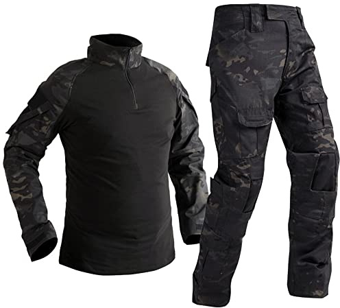 Uugood Combat Shirt Pant Tactical Anzüge Armee Militär T-Shirt Paintball Ausrüstung Taktische Kleidung Bundeswehr Langarm Multicam Uniform für Airsoft Paintball Jagd