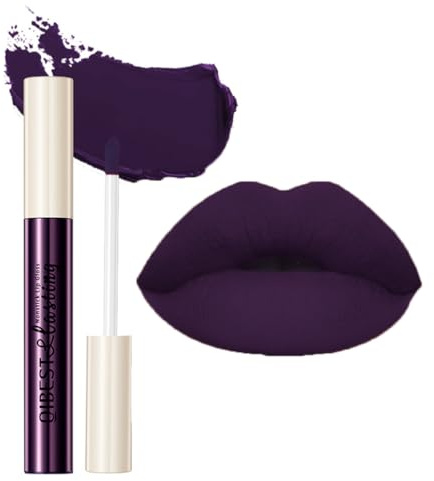 GL-Turelifes Matte Lip Gloss Weiß Grün Schwarz Lila Vampir-Lippenstift Antihaft-Becher, nicht verblassender flüssiger Lippenstift, langlebig für Halloween-Cosplay (#23 Dunkel Lila)