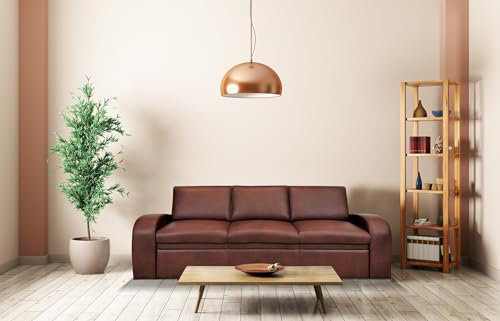 Quattro Meble Braunes Echtleder 3 er Sofa Oslo FS Ledersofa Echt Leder Granada Couch Farbauswahl !!! Version ohne Schlaffunktion (Breite 200 cm)