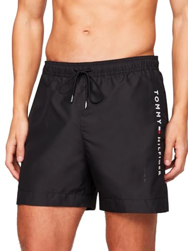 Tommy Hilfiger Short de Bain Homme Medium Drawstring Mi-Long, Noir (Black), L