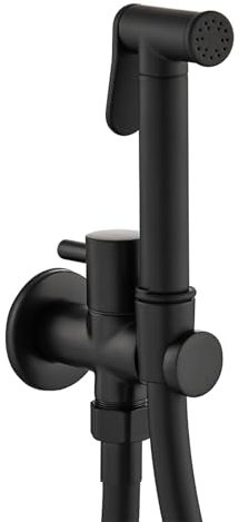 XJTNLB Bidet Toilette WC Robinet Mural Poignée Unique Robinet Bidet avec Douchette Robinet Fontaine à Eau pour Nettoyer Les Toilettes,Robinet Bidet Noir