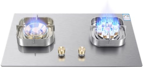 Propane Stove,Double Burner Portable Propane Stove,Stainless Steel Gas Cooktop Maximum 17060BTU Suitable for Kitchen RV and Apartments (Color : NG, Size : Style 1)