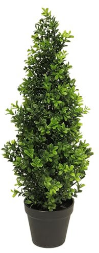 mucplants künstlicher Buchsbaum im Topf Buchs Boxwood Orion Tapered grün Busch Kunstpflanze (60 cm)