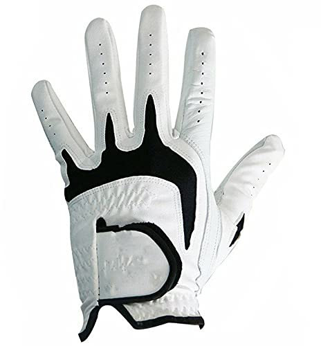 AYKANING Golfhandschuhe,Golfhandschuhe Herren Linke rechte Hand Golfhandschuhe Männer Leder Alle Wettergriffe Haltbarer Anti Slip Atmungsaktiver Weichhandschuh (Color : Worn on LH 6Pcs, Size : M)